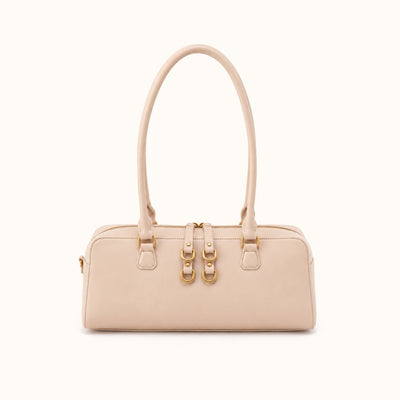 Sadie Satchel in Pebbled Leather - Stonewash