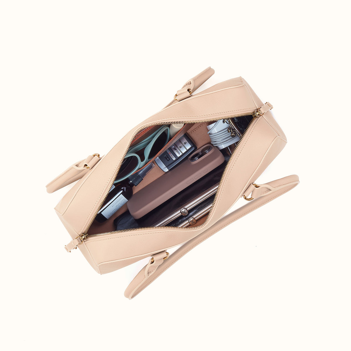 Sadie Satchel in Pebbled Leather - Stonewash