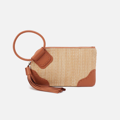 Sable Wristlet In Woven Straw - Natural Straw