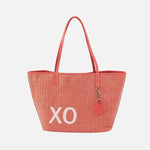 All That Tote in Woven Straw - Wild Rose Woven Straw