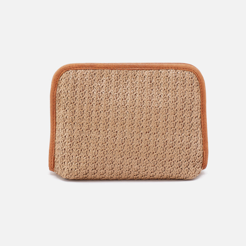 Beauty Cosmetic Pouch In Woven Straw - Meadow Woven Straw