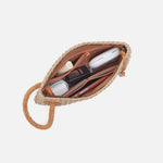 Daisy Daze Large Wristlet In Woven Straw - Meadow Woven Straw