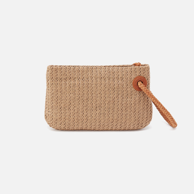 Daisy Daze Large Wristlet In Woven Straw - Meadow Woven Straw