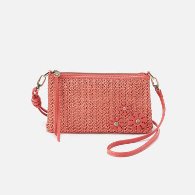 Darcy Crossbody In Woven Straw - Wild Rose Woven Straw