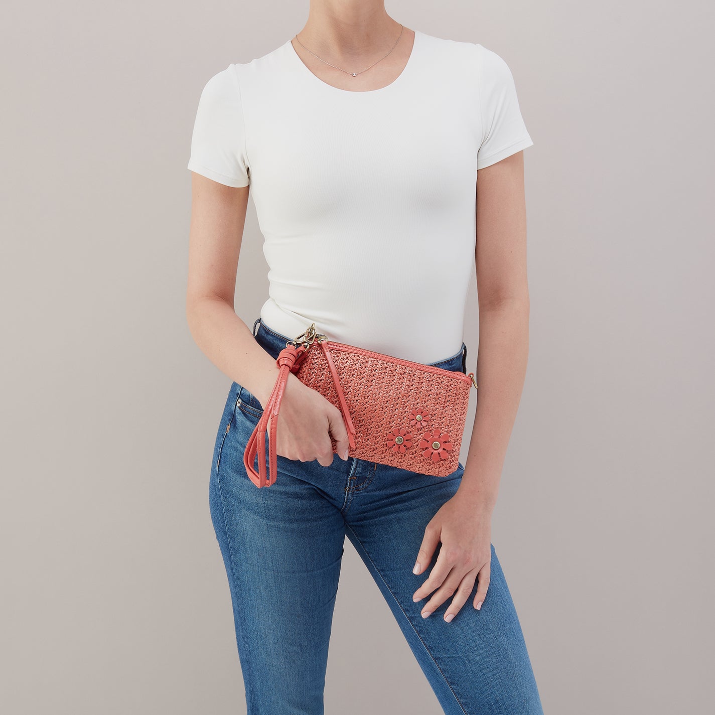 Darcy Crossbody In Woven Straw - Wild Rose Woven Straw – HOBO