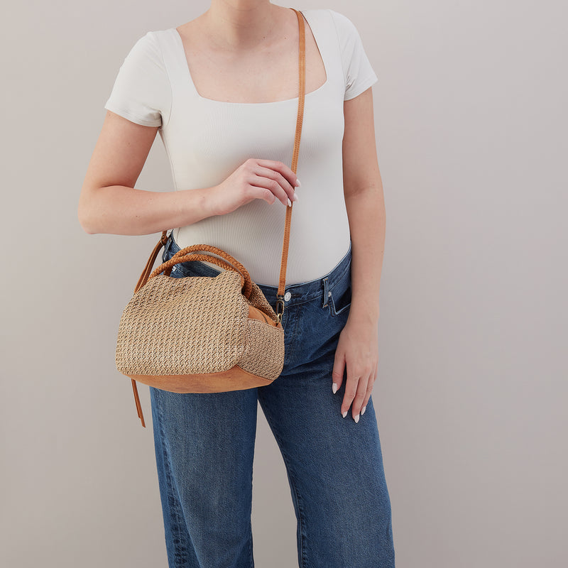 Darling Small Satchel In Woven Straw - Meadow Woven Straw