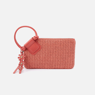 Sable Wristlet In Woven Straw - Wild Rose Woven Straw