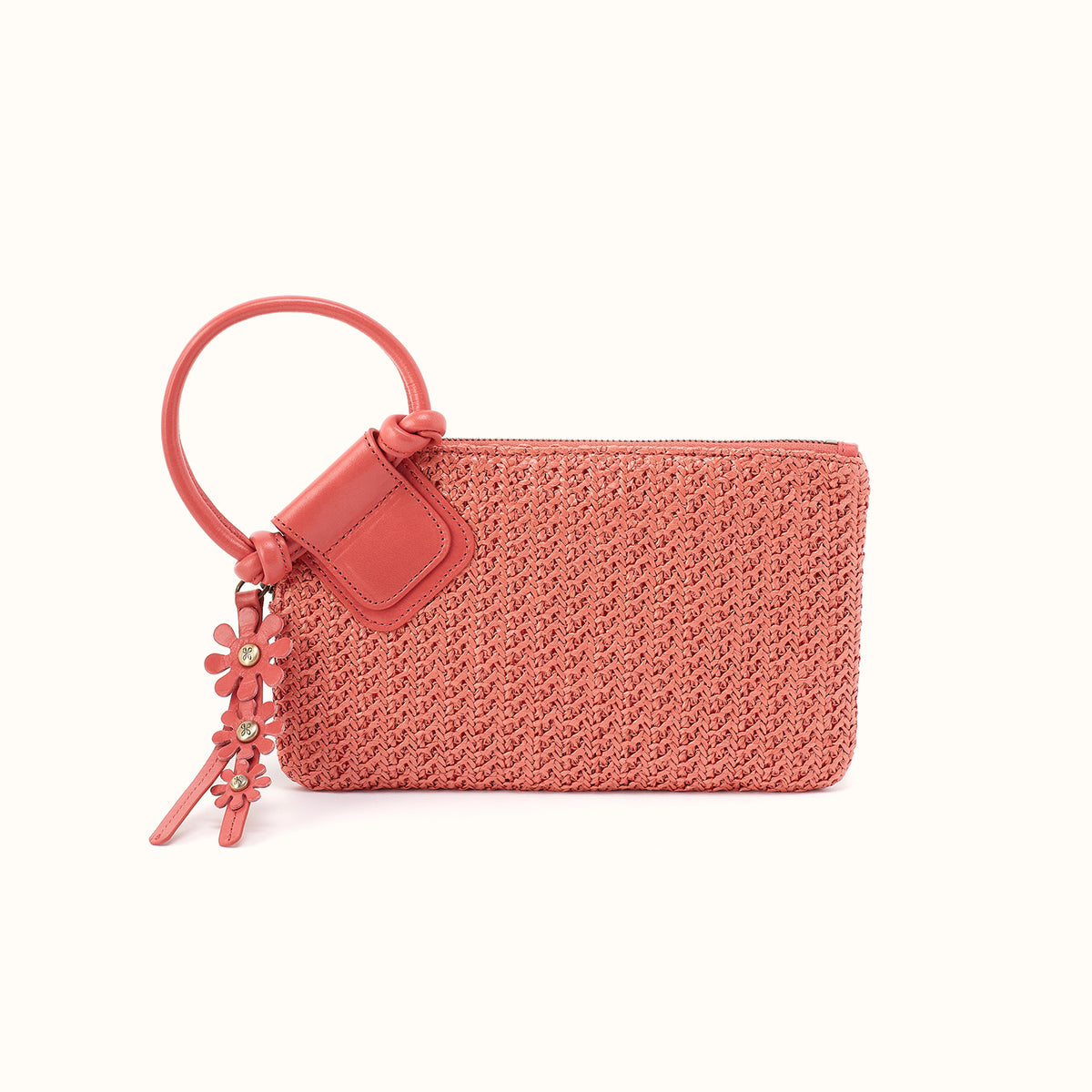 Sable Wristlet In Woven Straw - Wild Rose Woven Straw