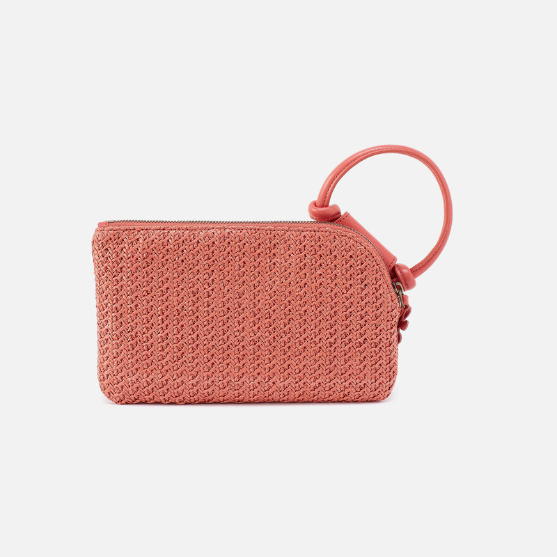 Sable Wristlet In Woven Straw - Wild Rose Woven Straw