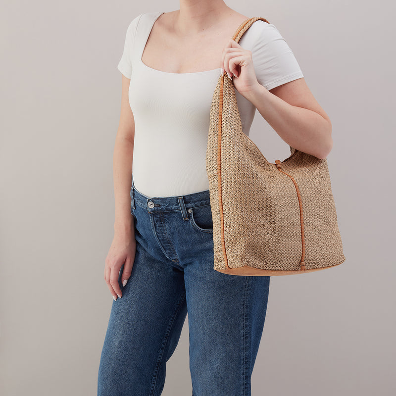 La Jolla Hobo In Woven Straw - Meadow Woven Straw