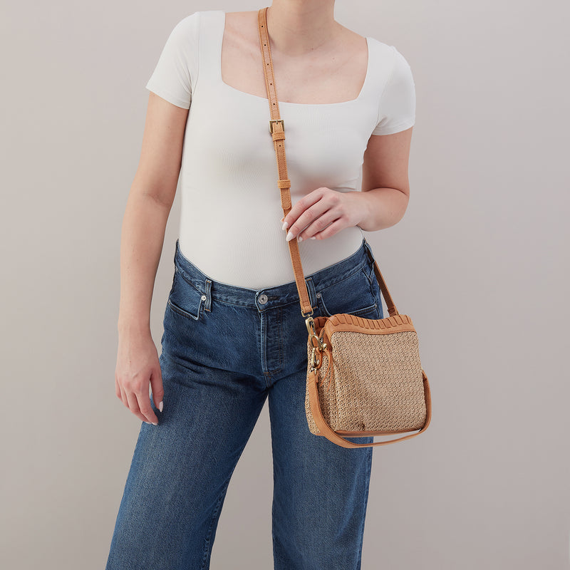 Starr Convertible Shoulder Bag In Woven Straw - Meadow Woven Straw
