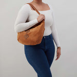 Harley Hobo in Suede Leather - Oak Barrel