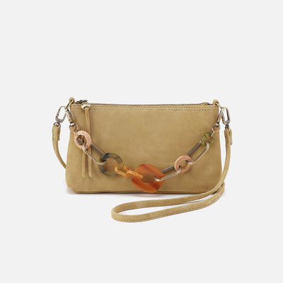 Darcy Crossbody With Charm In Suede Leather - Twilight Fern