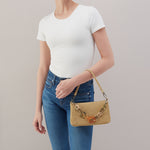 Darcy Crossbody With Charm In Suede Leather - Twilight Fern