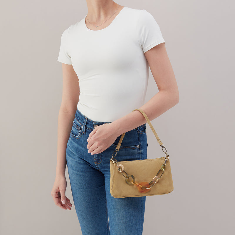 Darcy Crossbody With Charm In Suede Leather - Twilight Fern