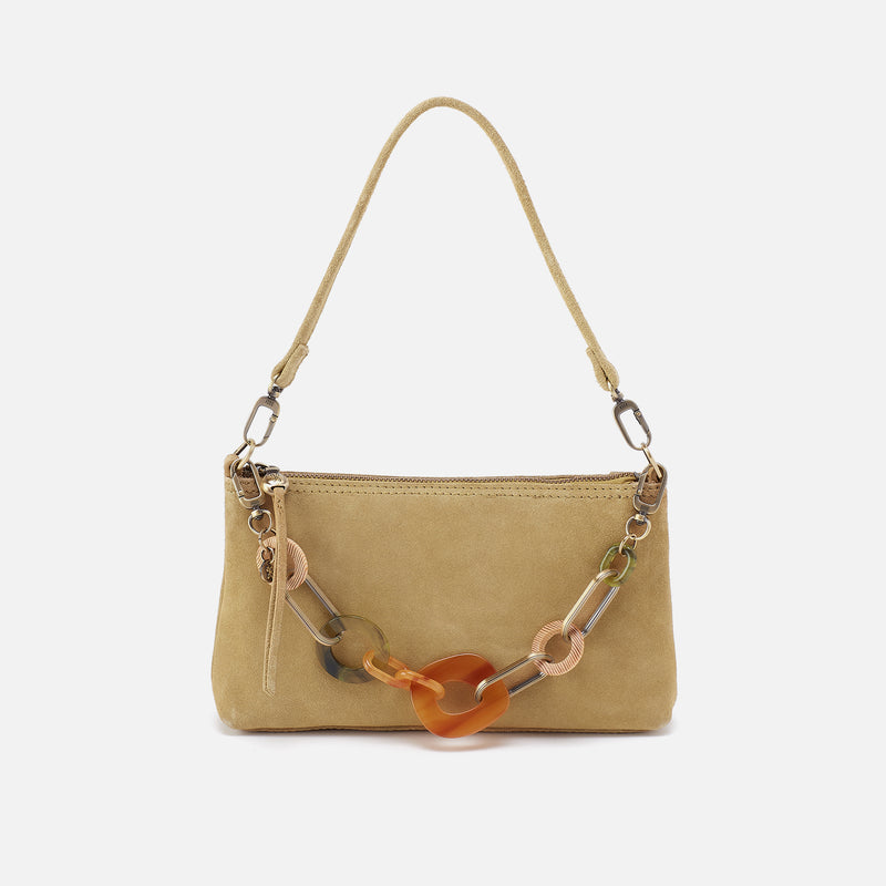 Darcy Crossbody With Charm In Suede Leather - Twilight Fern