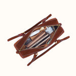 Sadie Satchel In Suede Leather - Chocolate