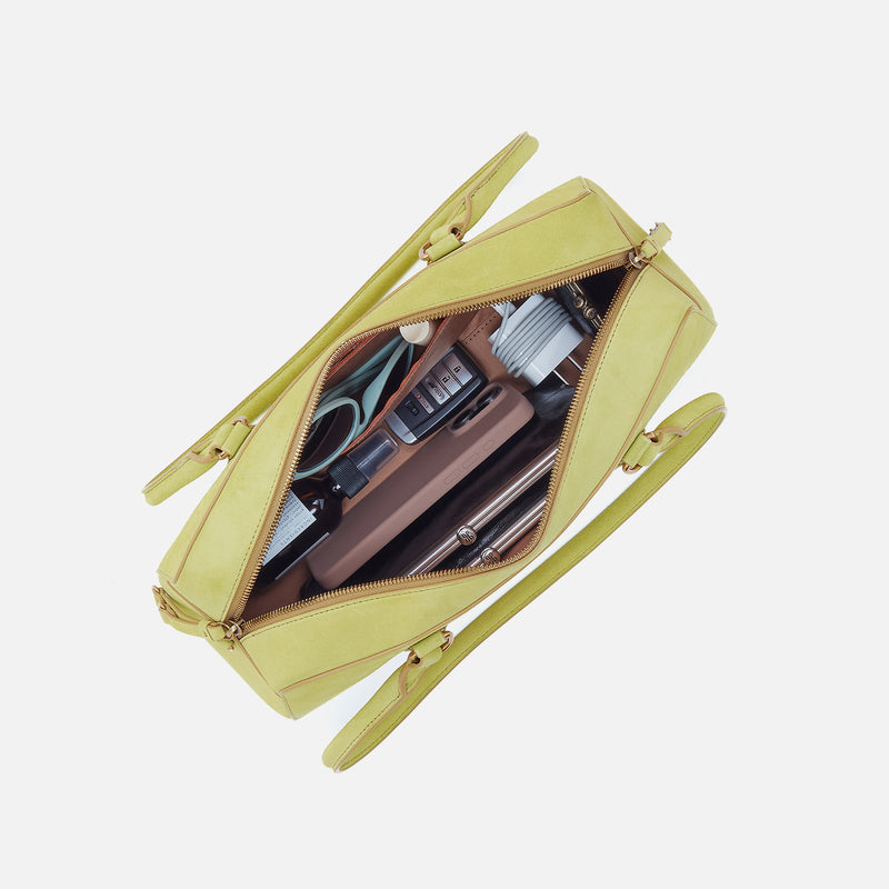 Sadie Satchel in Suede Leather - Limelight