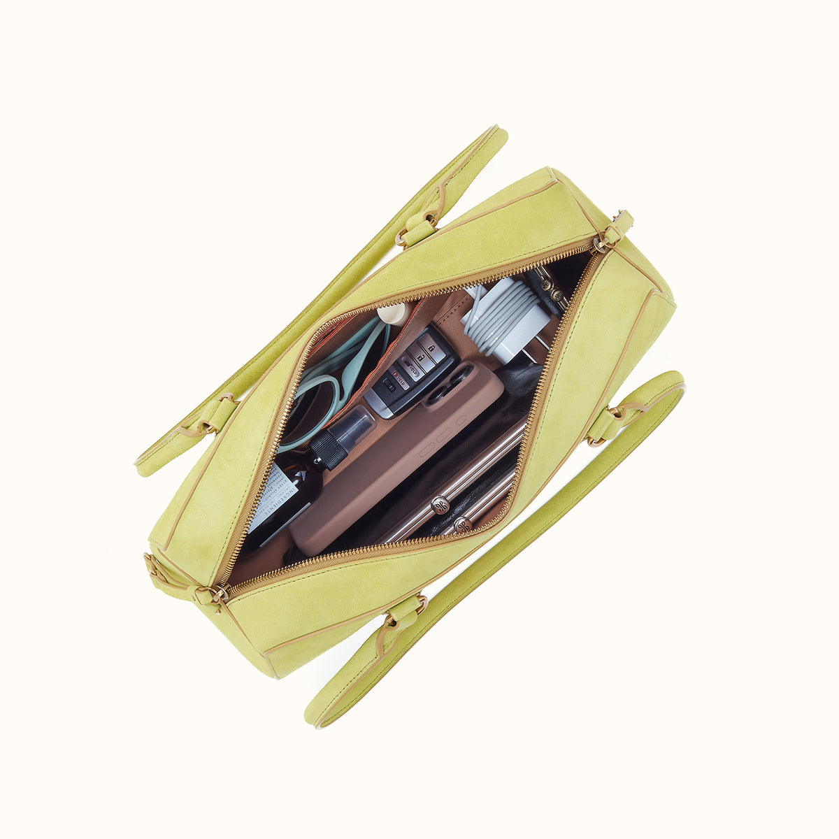 Sadie Satchel in Suede Leather - Limelight