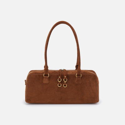 Sadie Satchel in Suede Leather - Truffle