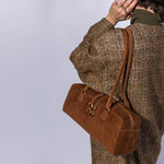 Sadie Satchel in Suede Leather - Truffle