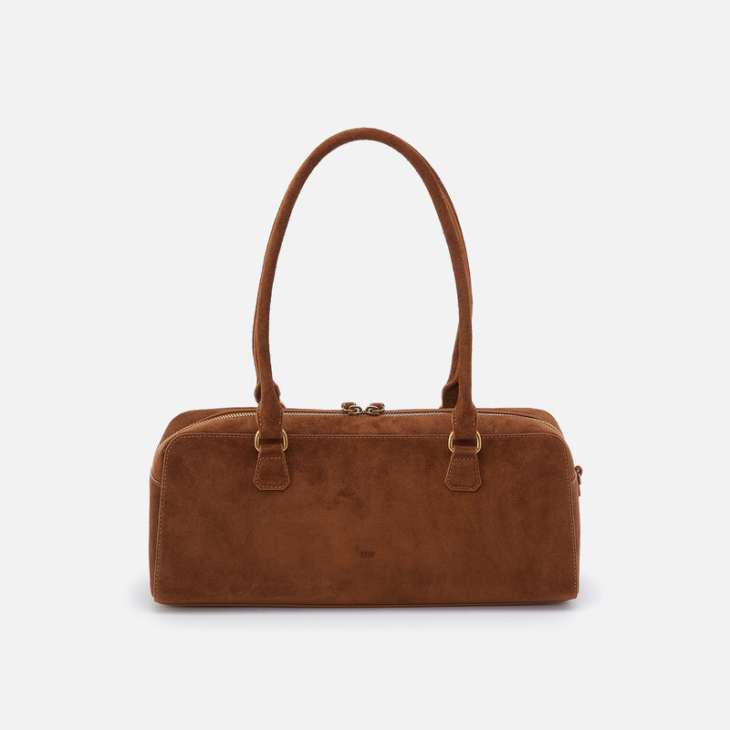 Sadie Satchel in Suede Leather - Truffle