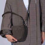 Mia Crescent Hobo In Suede Leather - Hearthstone