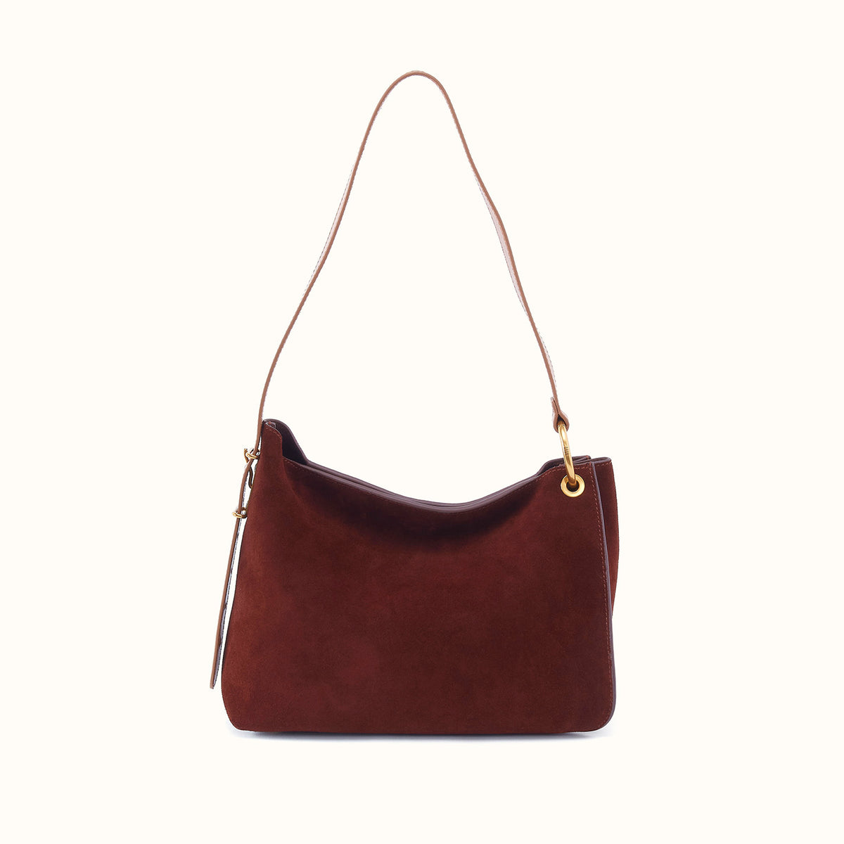 Rayna Shoulder Bag In Suede Leather - Chocolate