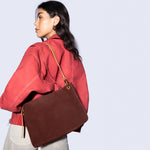Rayna Shoulder Bag In Suede Leather - Chocolate