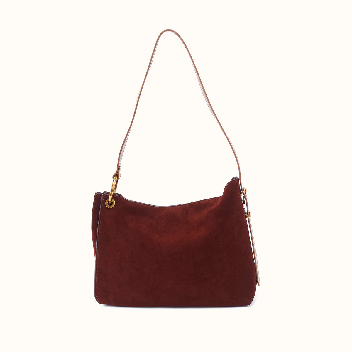 Rayna Shoulder Bag In Suede Leather - Chocolate