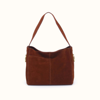 Render Shoulder Bag In Suede Leather - Chocolate