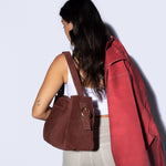 Render Shoulder Bag In Suede Leather - Chocolate