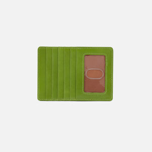Euro Slide Card Case in Polished Leather - Garden Green