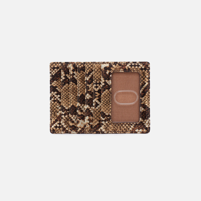Euro Slide Card Case in Printed Leather - Golden Snake