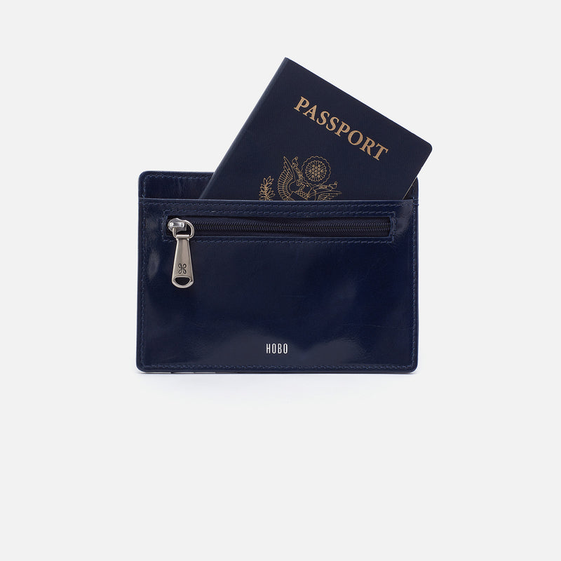 Euro Slide Card Case in Polished Leather - Nightshade