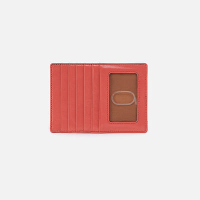Euro Slide Card Case In Polished Leather - Pink Mirage