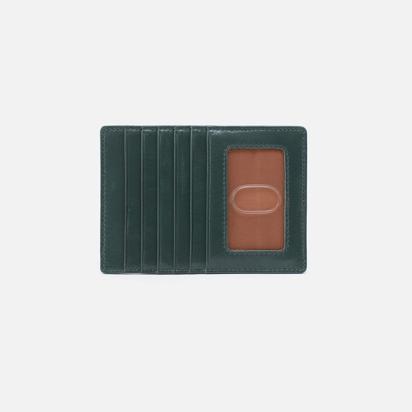 Euro Slide Card Case in Polished Leather - Sage Leaf