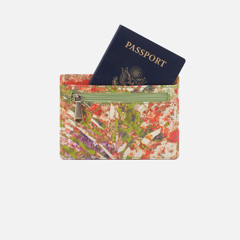 Euro Slide Card Case in Printed Leather - Tropic Print
