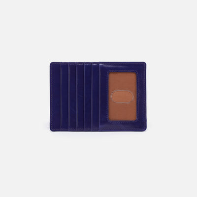 Euro Slide Card Case in Polished Leather - Winter Violet