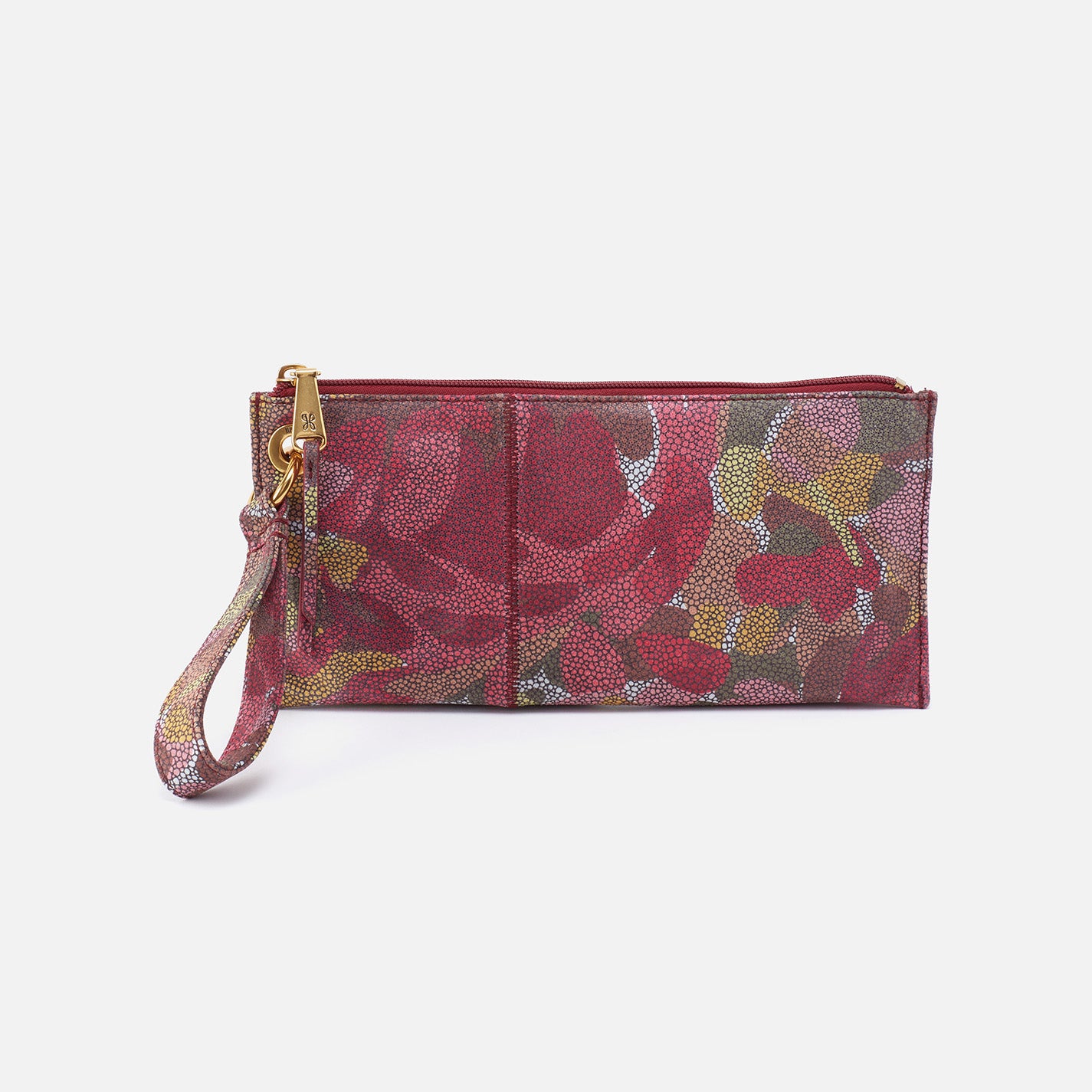 Vida Wristlet in Printed Leather - Abstract Foliage – HOBO