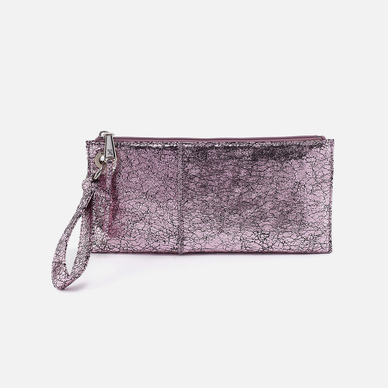 Vida Wristlet In Metallic Leather Blush Crackle – HOBO