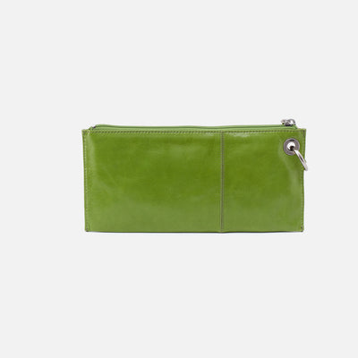 Vida Wristlet in Polished Leather - Garden Green