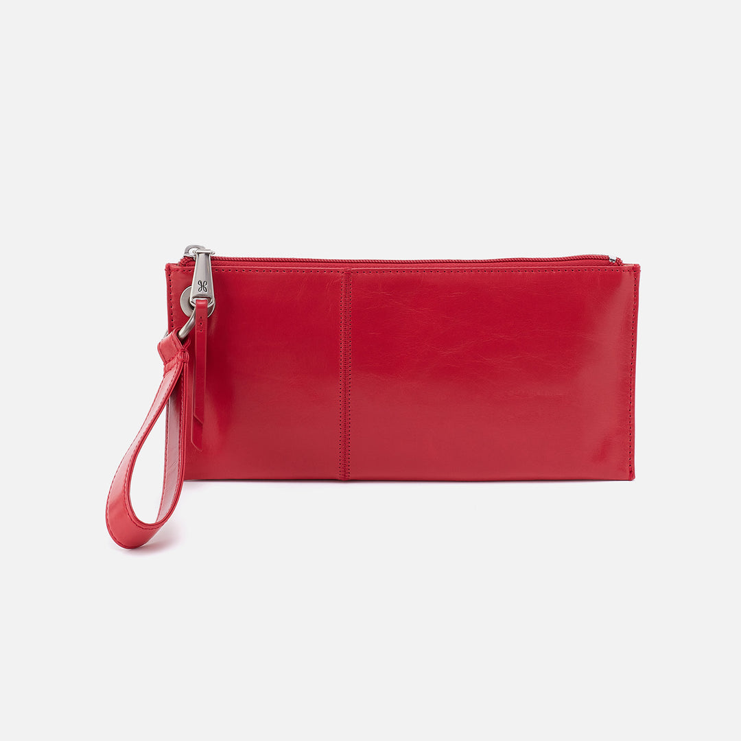 Vida Wristlet In Polished Leather Hibiscus HOBO