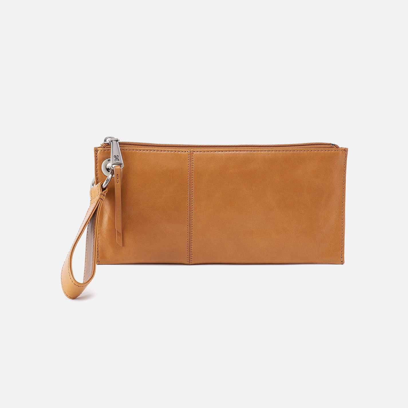 Vida Wristlet in Polished Leather Natural HOBO