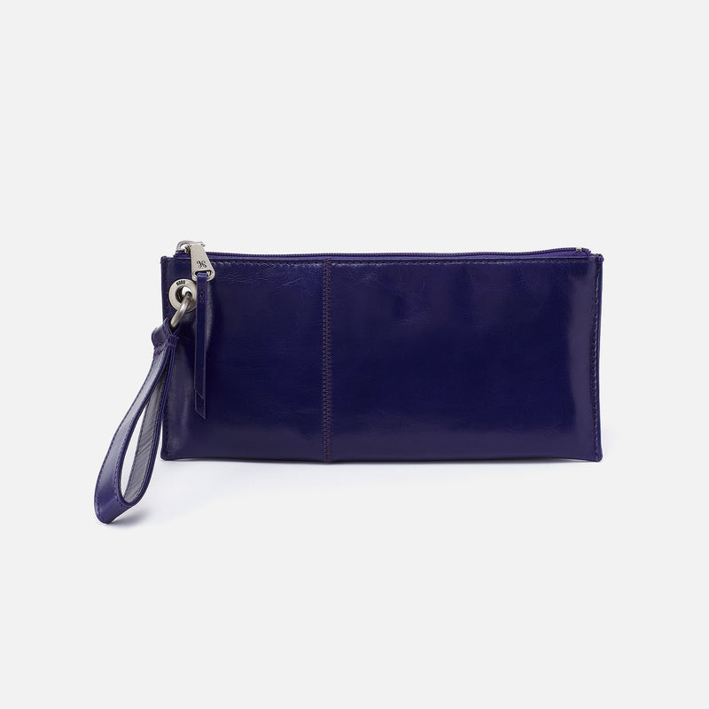 Vida Wristlet in Polished Leather - Winter Violet