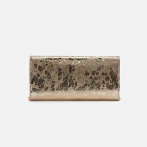 Rachel Continental Wallet in Metallic Leather - Gilded Marble
