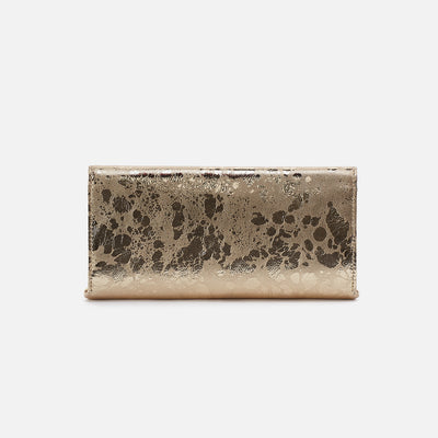Rachel Continental Wallet in Metallic Leather - Gilded Marble