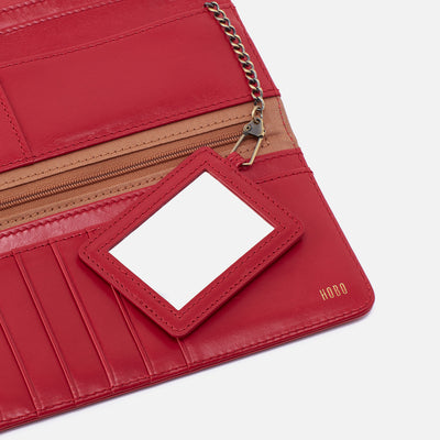 Rachel Large Wallet In Polished Leather - Hibiscus
