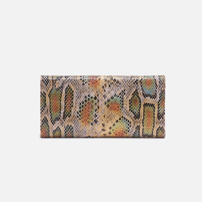 Rachel Continental Wallet in Printed Leather - Opal Snake Print