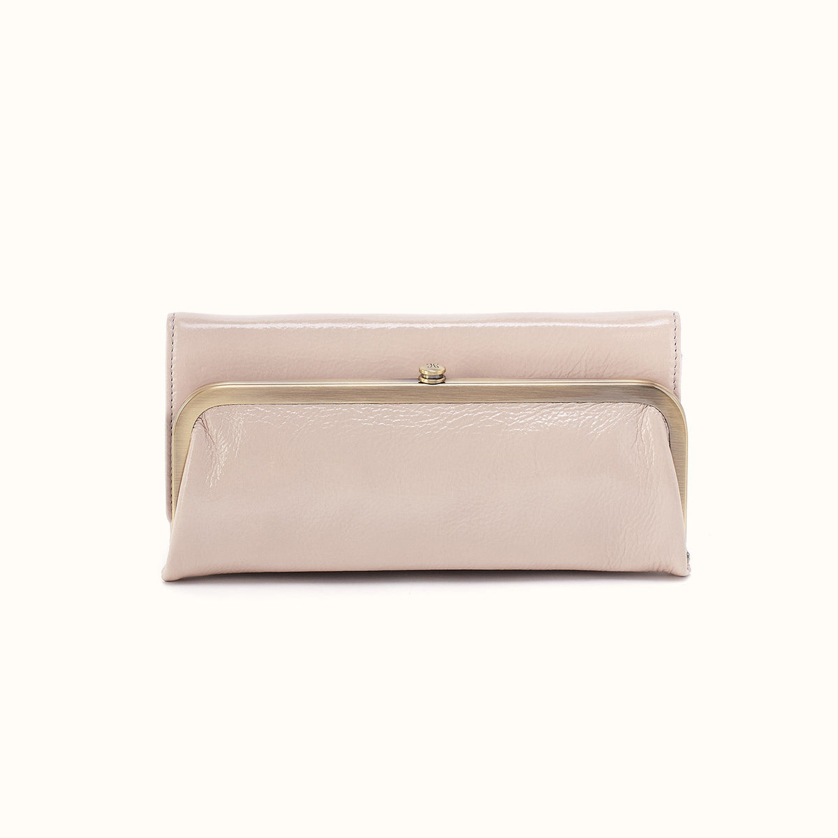 Rachel Continental Wallet In Aniline Gloss Leather - Stone Gloss- FOL